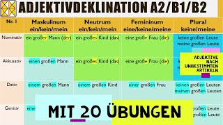 Adjektivdeklination nach den unbestimmten Artikeln  Deutsche Grammatik [upl. by Rosalyn]