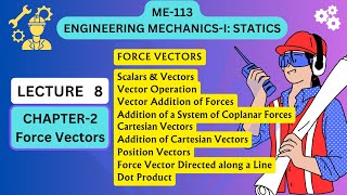 Force Vectors Lecture 8  Position Vectors  Forces Directed along a line forcevectors [upl. by Llorrad308]