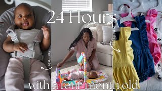 24 HOURS WITH A FOUR MONTH OLD going to target cooking dinner and more [upl. by Minna]