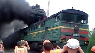 Russian train black smoke Epic video [upl. by Enihpesoj33]