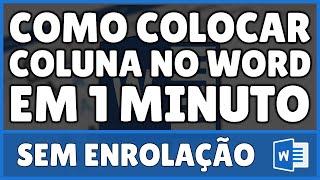 Como Colocar Coluna no Word [upl. by Chon]