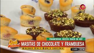 Receta dulce de hoy masitas de chocolate y frambuesa [upl. by Willem]