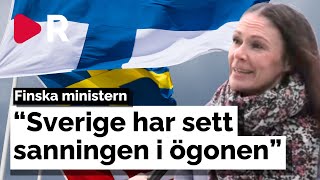 Finska ministern hyllar Sverige quotHar sett sanningen i ögonenquot [upl. by Aizan]