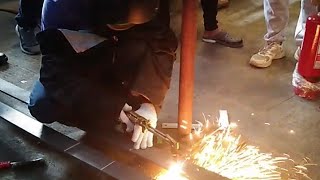 SMAW NC1 TRAINING CUTTING OF 10MM FLATBAR  OXE ACETYLENE GAS CUTTING  BIÑAN LAGUNA [upl. by Ikram]