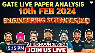 GATE 2024  Live Paper Analysis  Engineering Sciences XE [upl. by Lunneta]