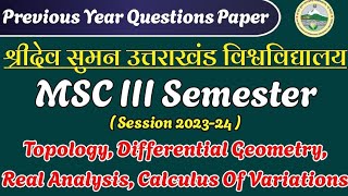 MSc 3rd Sem  Mathematics  PYQ  SDSUV  202324 [upl. by Anilesor]