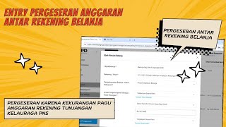 Cara Entry Pergeseran Anggaran Rekening Belanja [upl. by Oilejor]