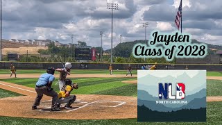 24 Jayden  Next Level Baseball NC Class of 2028  Highlights Summer 2024 [upl. by Aloysius902]