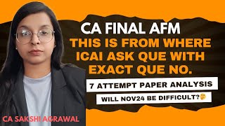 CA Final AFM Strategy✅Exemption Guaranteed ✅cafinalafmcafinalicaicaafmstraregyfrafmnov24 [upl. by Otcefrep420]