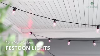 Outdoor LED Festoon String Lights Remote Control  Living Culture [upl. by Airotcivairam469]