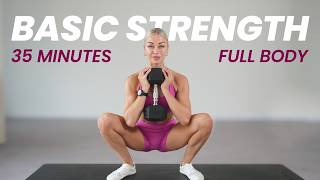 35 Min Full Body Strength Workout w Weights to build lean muscle for women  with HIIT Finisher [upl. by Ogeid]