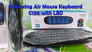 Unboxing air mouse keyboard C120 With LED [upl. by Lorianne]