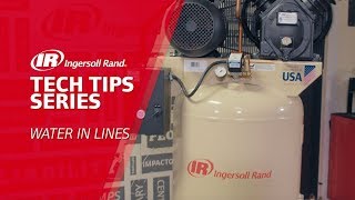 Water In Lines Troubleshooting  Ingersoll Rand Reciprocating Air Compressor [upl. by Eniamart348]