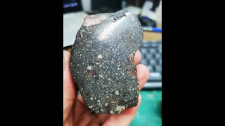 Cutting stony meteorite type 3 New video [upl. by Noli]