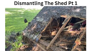 Dismantling The Shed Pt 1  diy diyproject diyrenovation [upl. by Aloiv608]