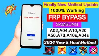 Finally New Method 🔥 2024  Samsung Frp Bypass A02A04A10A20 Without Pc  Google Account Remove [upl. by Hsekar290]