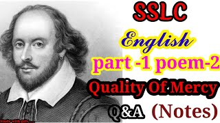 10th class English poem2 quality of Mercy Question AnswersSSLC English poem 2 question answersSWG [upl. by Aenej941]