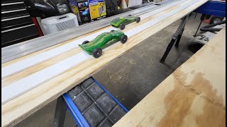 Building a Pinewood Derby Track amp holding a Race [upl. by Champaigne]