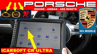 Porsche 991 Engine Airbag amp ABS DiagnoseReset with iCarsoft CR ULTRA [upl. by Lorolla687]