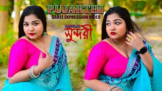 Saree Lover  Saree Fashion  Saree Shoot  Indian Beauty PUJARTHI SKY SAREE  bold saree style [upl. by Janetta]