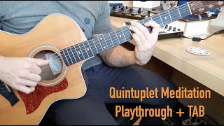 Quintuplet Meditation Tim Henson  Slow  TABS [upl. by Meirrak336]