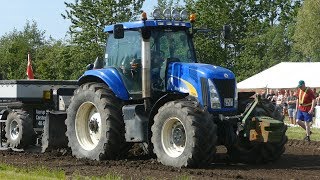 New Holland TG285 Pulling The Heavy Sledge at Aabybro Pulling Arena  Tractor Pulling DK [upl. by Elleivap]