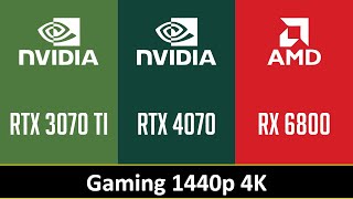 RTX 3070 TI vs RTX 4070 vs RX 6800 [upl. by Domela]