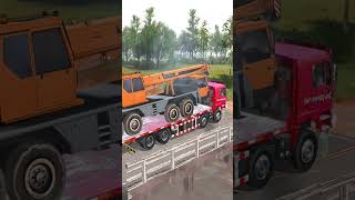 Towing truck carrying tow truck mudrunner simulation truck shorts [upl. by Airdnaz]