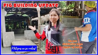 Pig building Construction Natapos na din sa wakas l How to disinfect our pig pen l Klarita Farm [upl. by Applegate701]