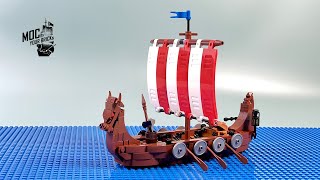 The Viking Longship MOC Speed Build Letbricks [upl. by Conger434]