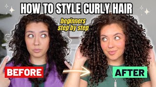 StepbyStep Curly Hair Styling Routine  A Beginners Guide [upl. by Salohci723]