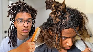 Combing Out My Sons Dreadlocks [upl. by Tobie540]