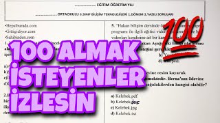 6Sınıf Bilişim Teknolojileri 1Dönem 2Yazılı [upl. by Inessa]