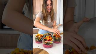 Rainbow Pasta Salad with Beetroot Tahini Dressing MealPrep plantbasedrecipes recipe [upl. by Carolynn9]