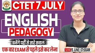 CTET 7 July  English Pedagogy Marathon CTET Pedagogy PYQs Pedagogy By Gargi Maam [upl. by Hcab]