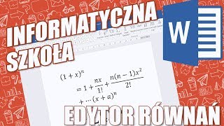 Word Lekcja 4 Edytor równań [upl. by Annelg]