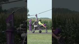 GyroCopter takeoff Mentone Indiana Gyro Technic [upl. by Eiclehc]