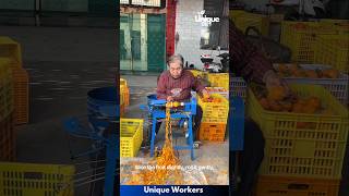 Quick fruit peel removal process  The workers do their job perfectly  machine shorts [upl. by Iru30]