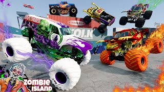 Monster Jam INSANE Zombie Island Adventure 11  Racing Freestyle and High Speed Jumps [upl. by Oletta]