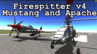 Firespitter V4 Mustang and Apache  Kerbal Space Program [upl. by Pauline]