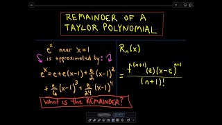 📚 Finding the Remainder of a Taylor Polynomial – Example Using Taylor’s Remainder Theorem 📚 [upl. by Amalita]