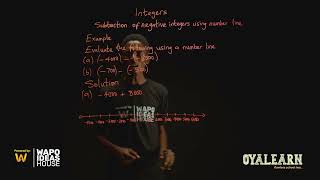 JSS1  Mathematics  Integers  Subtraction of negative integers using number line 2 [upl. by Assennev]