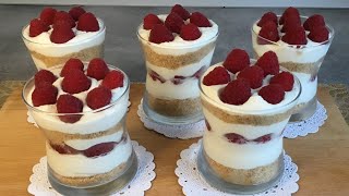 Tiramisu aux framboises sans œufs Délicieux facile et rapide [upl. by Kenon]