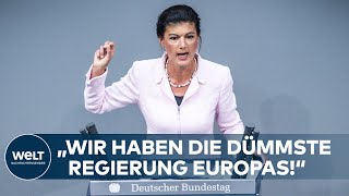 „Wie bescheuert ist das denn Wir haben die dümmste Regierung Europas“ WAGENKNECHT teilt aus [upl. by Suinotna]