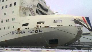 Stena Saga i snestorm [upl. by Regdirb783]