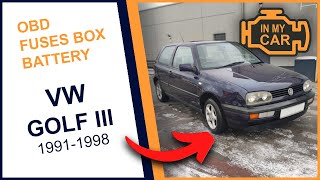 VW Golf III 19911998 Where to find the diagnostic port OBD2 fuses box and battery [upl. by Assetan]