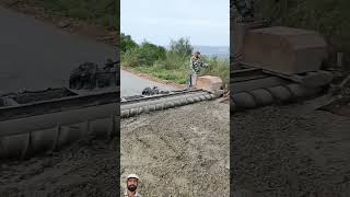 Concrete pavement work single rollers construction [upl. by Primrose]