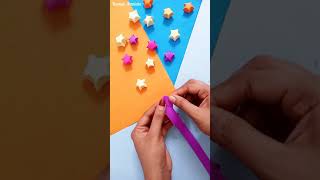 how to make 3D star  paper star  lucky star making  DIY ideas  paper crafts  paper star making [upl. by Celia]