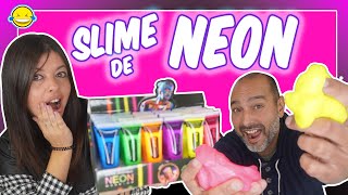 NUEVO SLIME NEON  Utilizamos nuevas pinturas que brillan  Jordi y Bego Momentos Divertidos [upl. by Waddell]