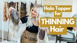 BEST Hair Topper 2023  Natural Looking Option for Thinning Hair  Jess Hallock  Halo Couture [upl. by Enixam]